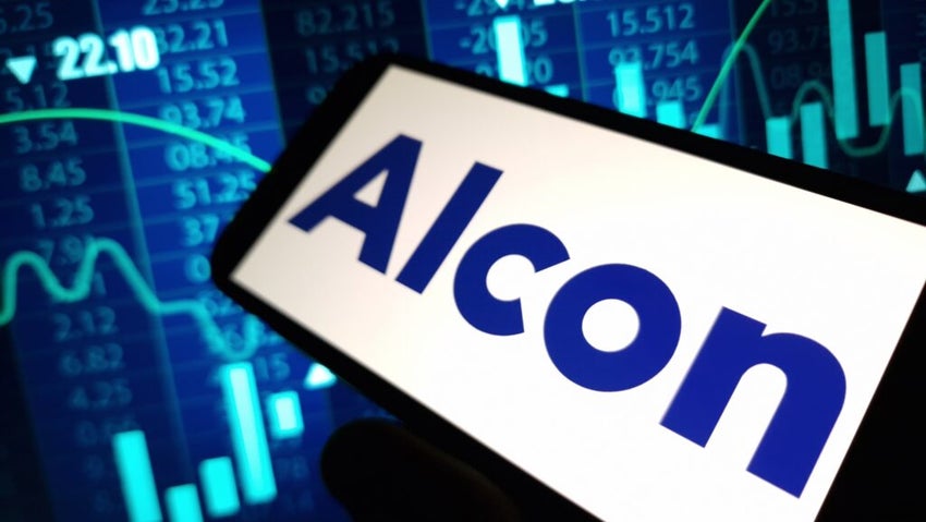 Alcon logo on phone screen