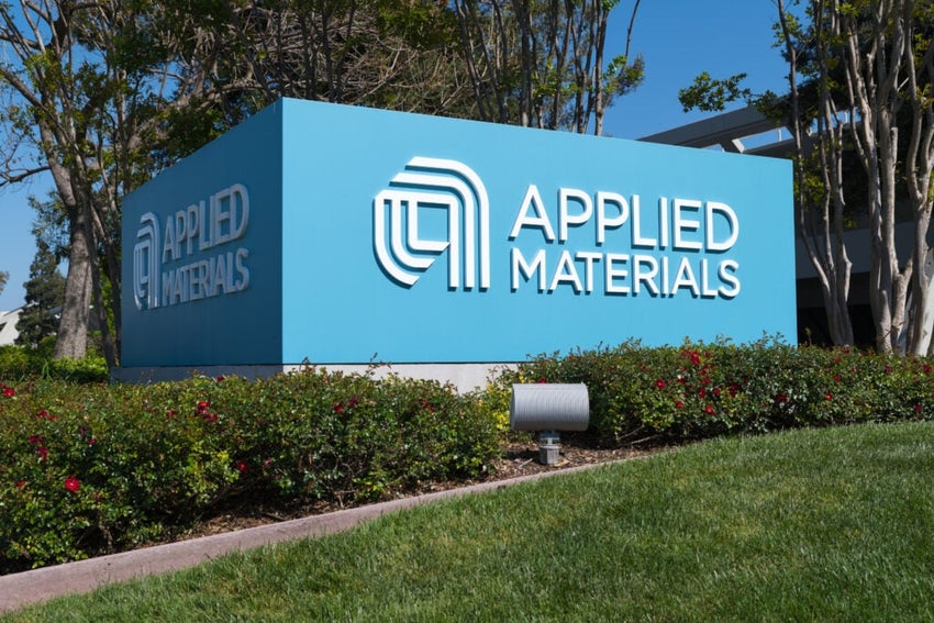 Applied Materials sign in front of office building in California