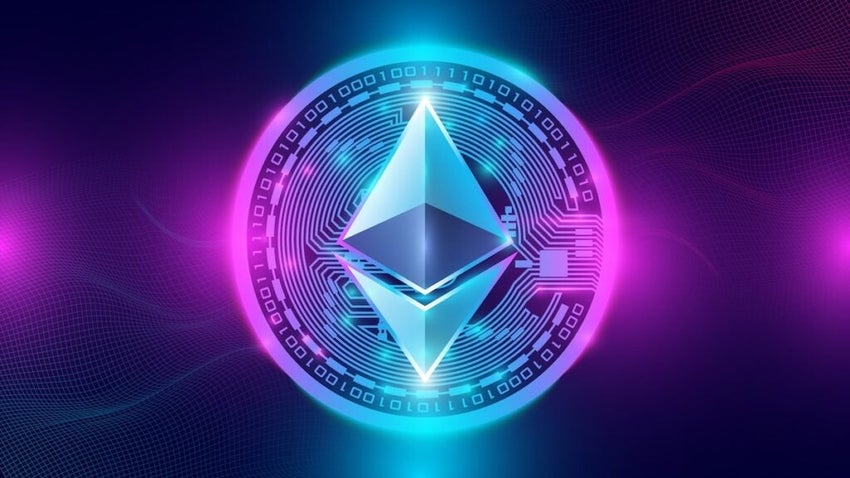 Ethereum,Hits,New,Record.,Ethereum,And,Neon,Background.,Ethereum,And