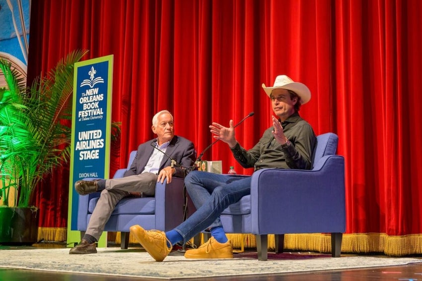 Walter Isaacson interviews Kimbal Musk at the New Orleans Book Festival at Tulane University