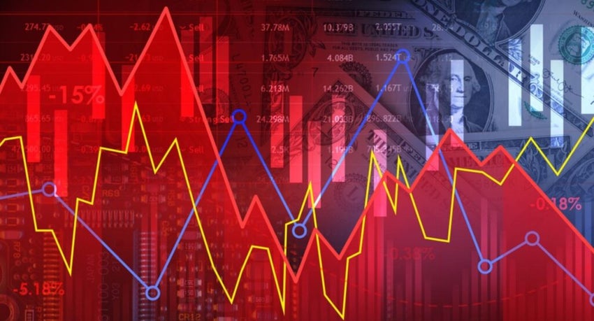 Red downward movement chart