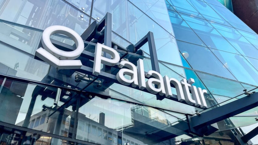 Palantir Technologies Logo on building in Tokyo