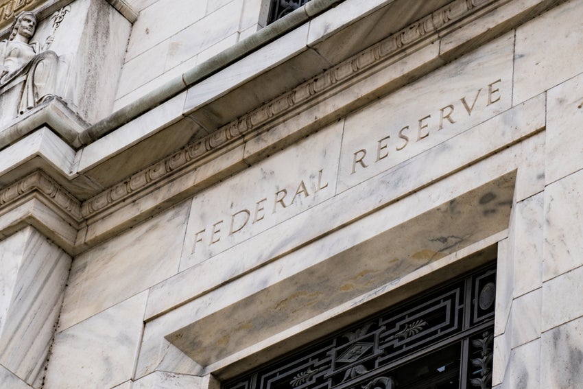Facade of Federal Reserve Building in Washington DC