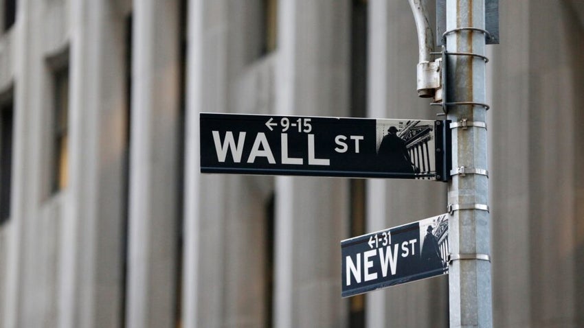 Wall Street sign on a pole
