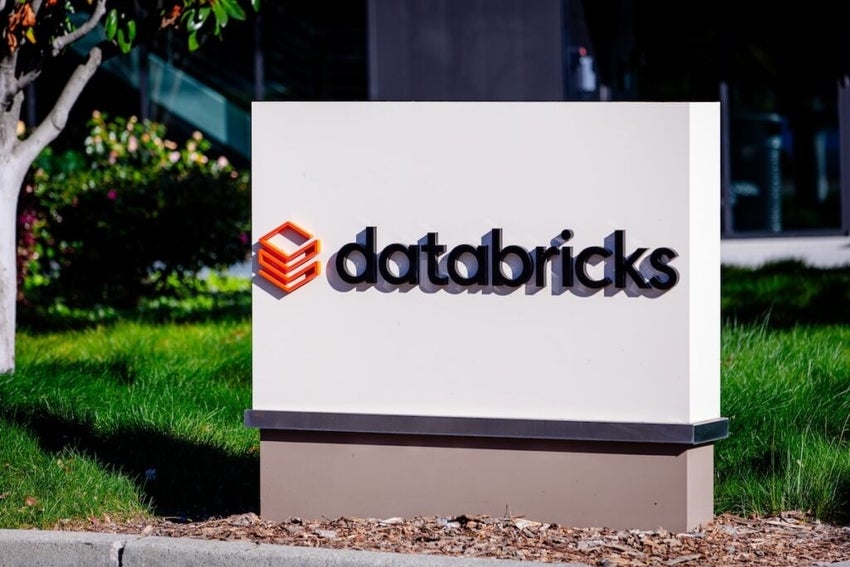 Databricks logo sign at the company headquarters in Silicon Valley. Databricks, Inc. is a global data, analytics, and artificial intelligence (AI) company