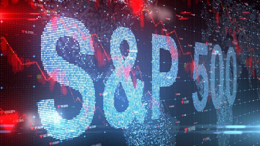 S&P 500 displayed on a stock market screen