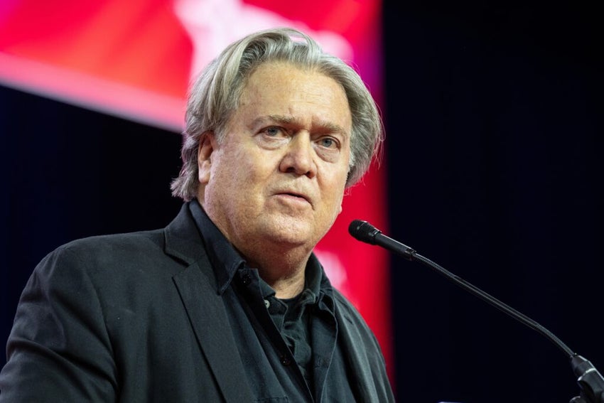 Steve Bannon speaks on the 2nd day of CPAC Washington, DC conference at Gaylord National Harbor Resort Convention on March 3, 2023