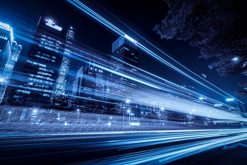 Light Moving Through Cityscape