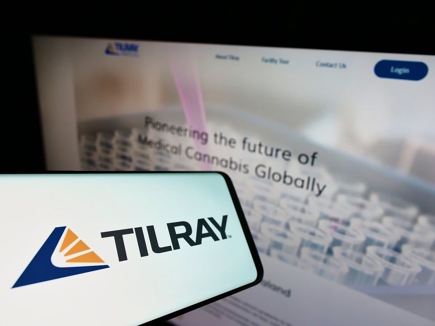 Tilray logo on mobile