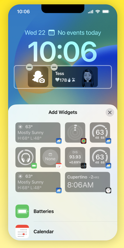 iOS 16 Snapchat Widget