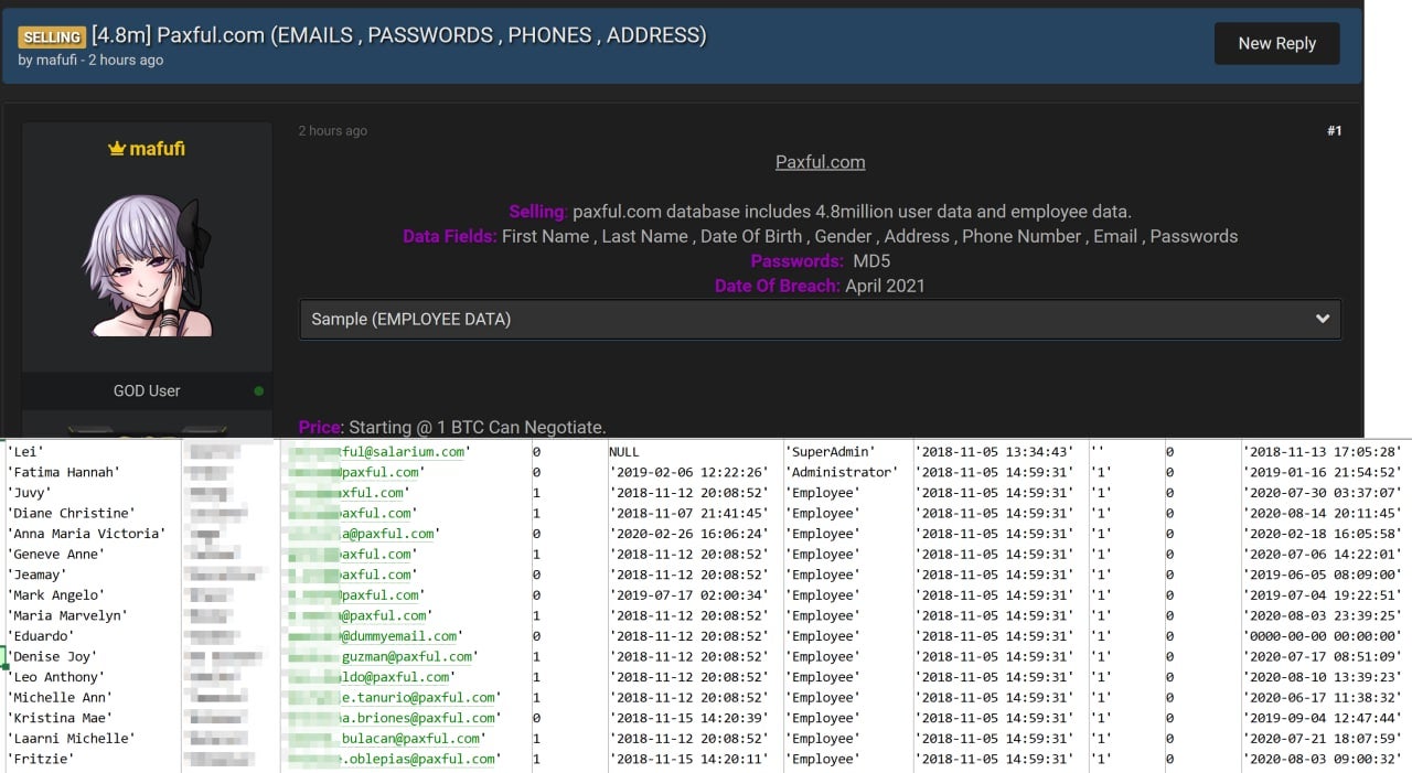 4 8 Million User Records Leaked From Paxful Trading Platform On Sale For One Bitcoin